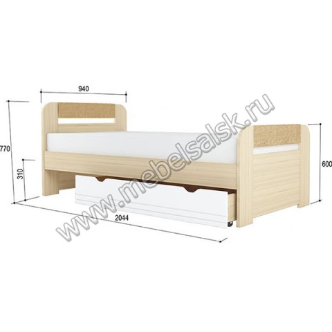 "СТИЛЬ 900.3" КРОВАТЬ С ОСНОВАНИЕМ ЛДСП КОФЕ С МОЛОКОМ 